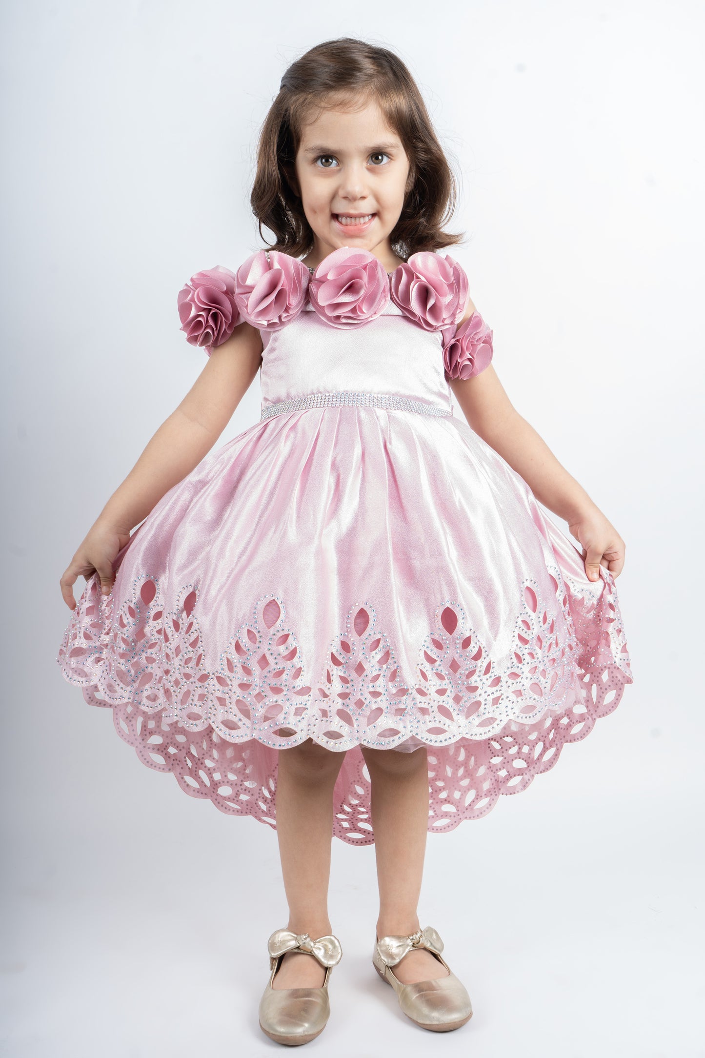 Pink Dress With Floral Detailing