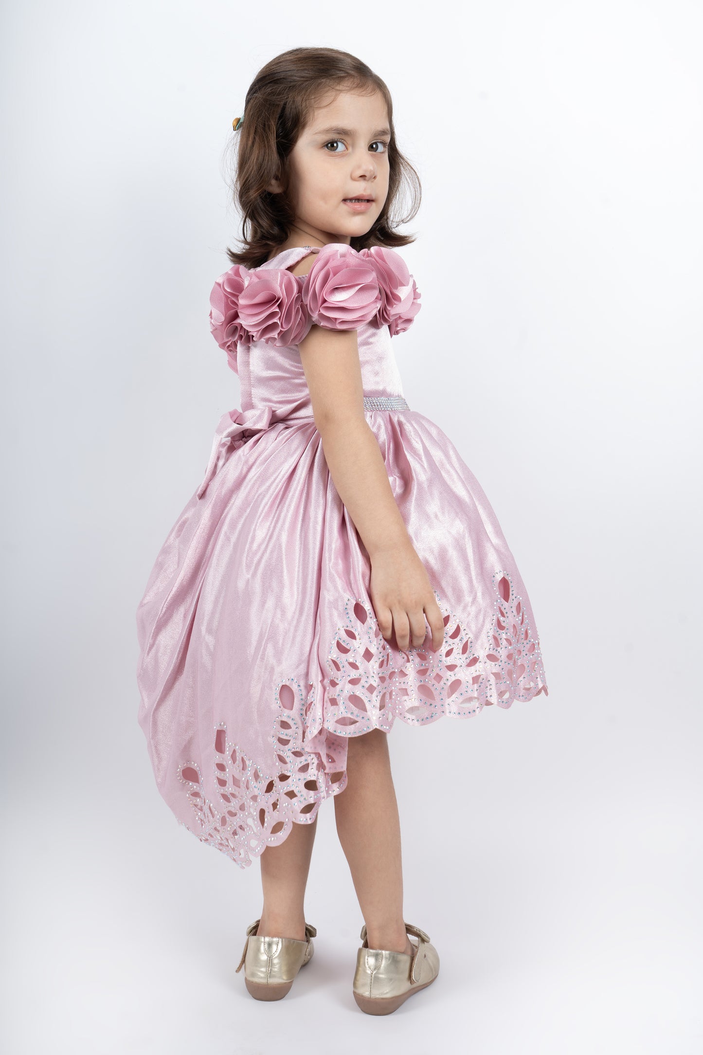 Pink Dress With Floral Detailing
