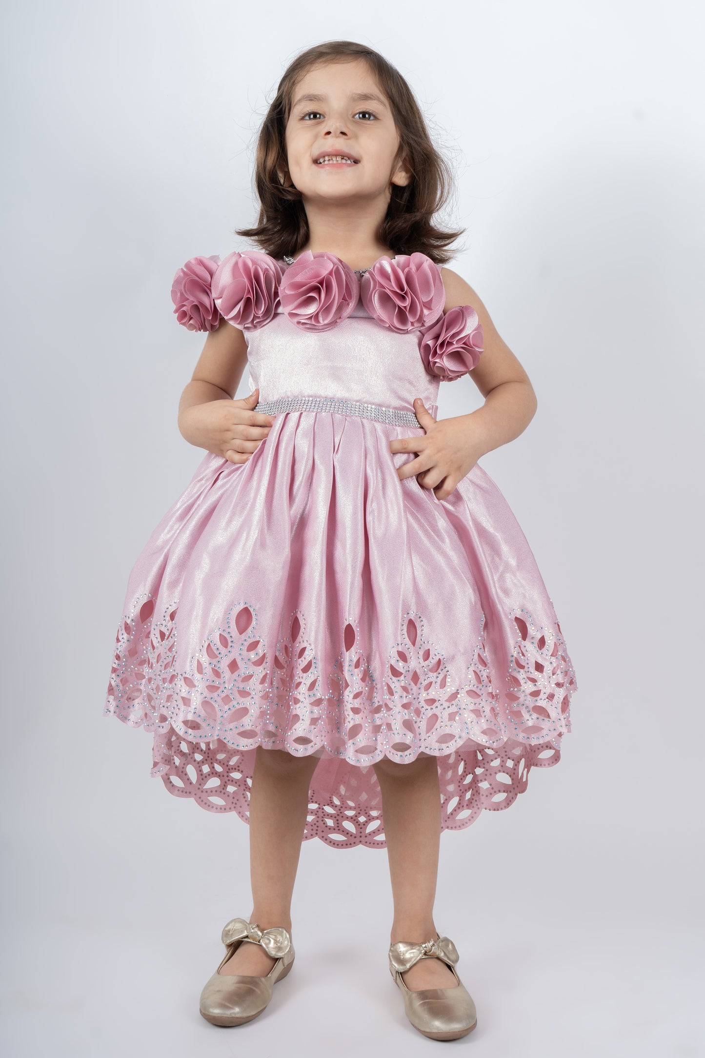 Pink Dress With Floral Detailing