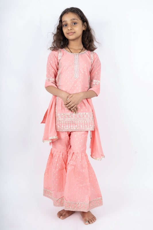 Salmon Pink Sharara